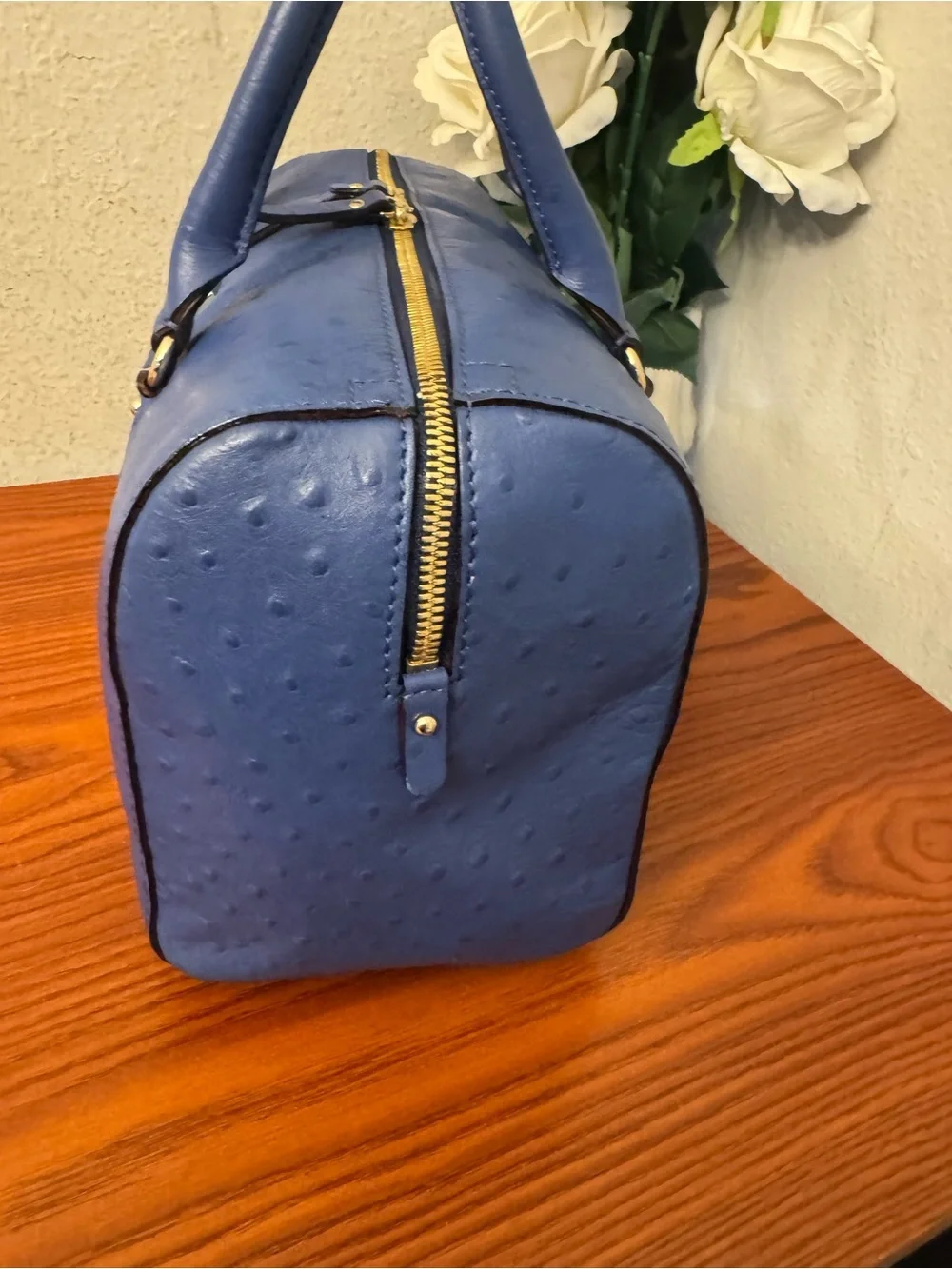 kate spade cobalt blue embossed satchel